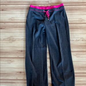Gray and Pink Sweatpants with Drawstring
